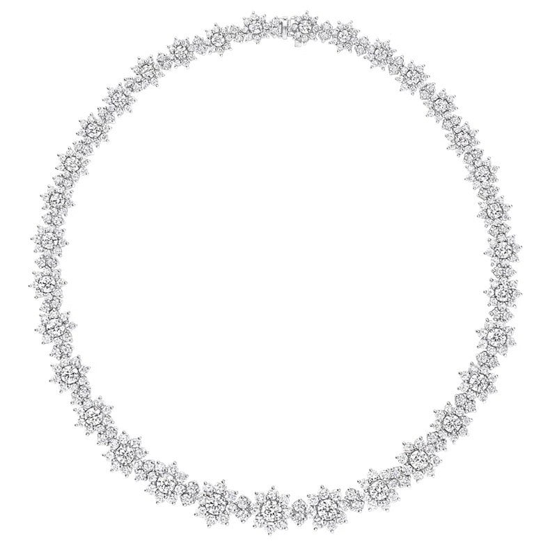 25.5 Carat Moissanite Sunflower Necklace – Sparkling Bridal & Evening Jewelry