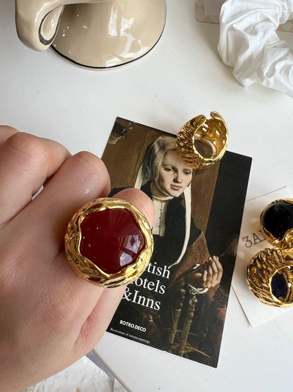 Gold-Plated Gemstone Rings