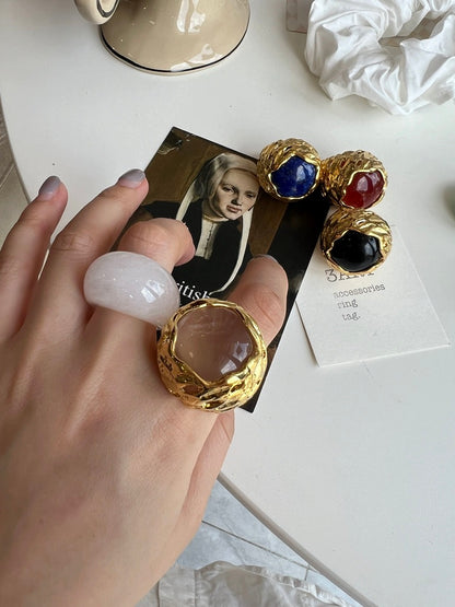 Gold-Plated Gemstone Rings