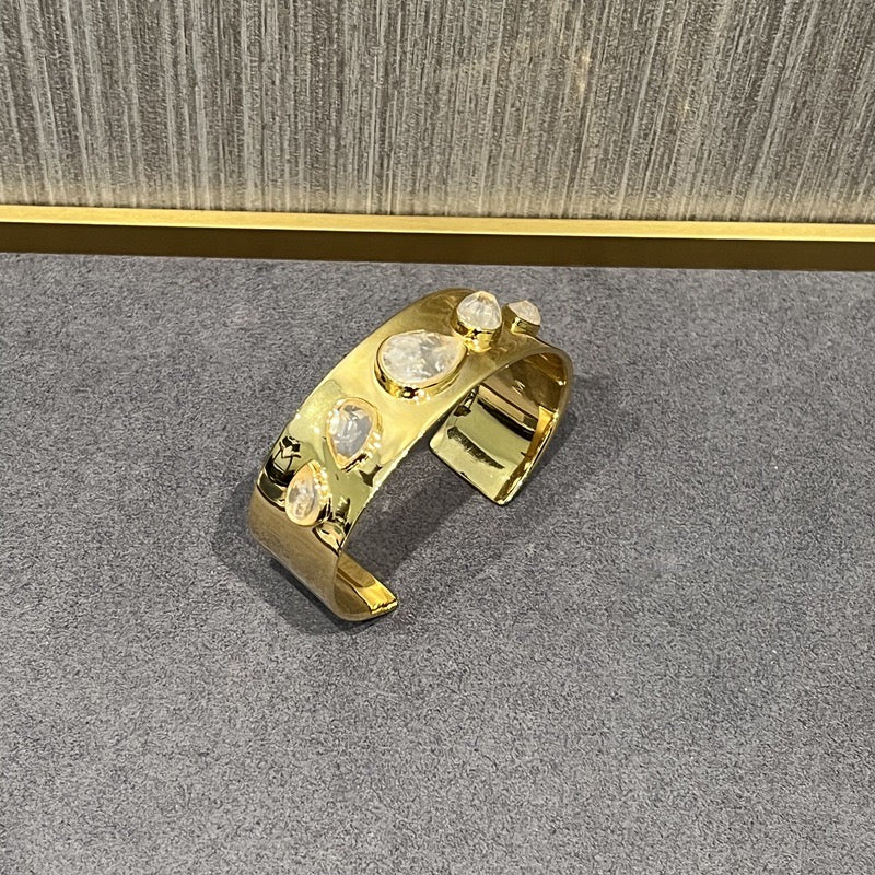 Handcrafted Gold Japanese Designer Crystal Bracelet