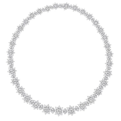 25.5 Carat Moissanite Sunflower Necklace – Sparkling Bridal & Evening Jewelry