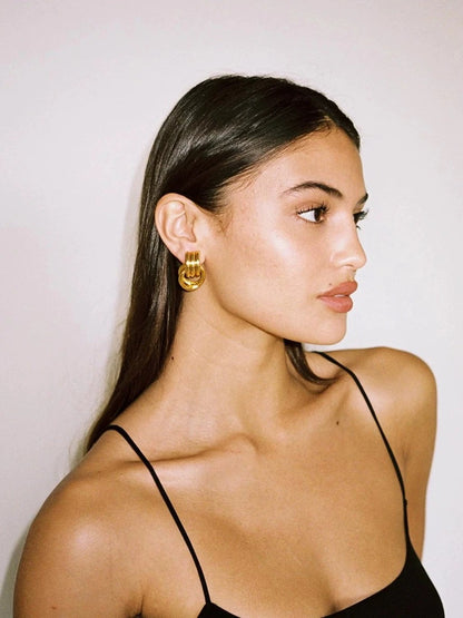 Knot Stud Hoop Lightweight Earrings