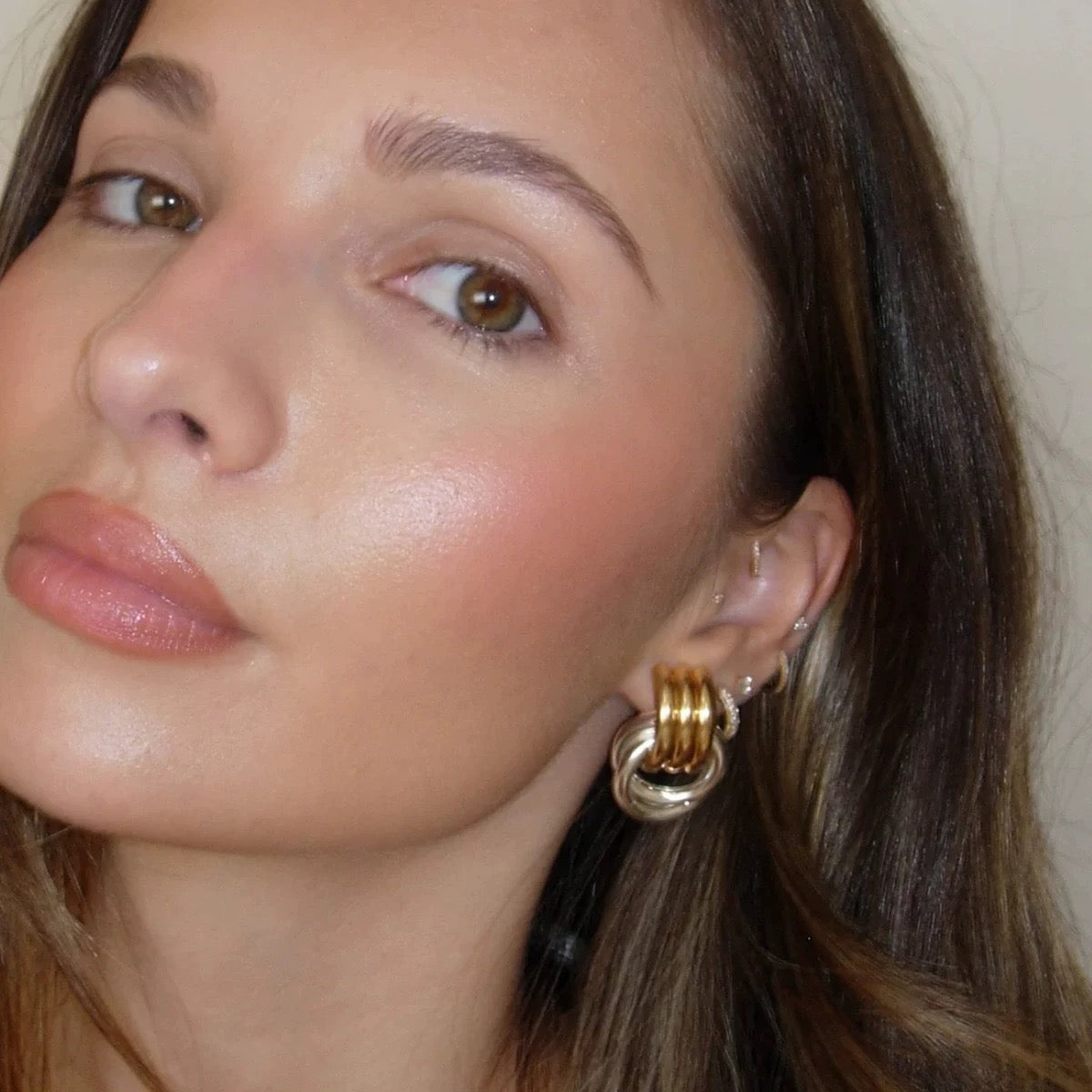 Knot Stud Hoop Lightweight Earrings