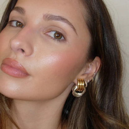 Knot Stud Hoop Lightweight Earrings