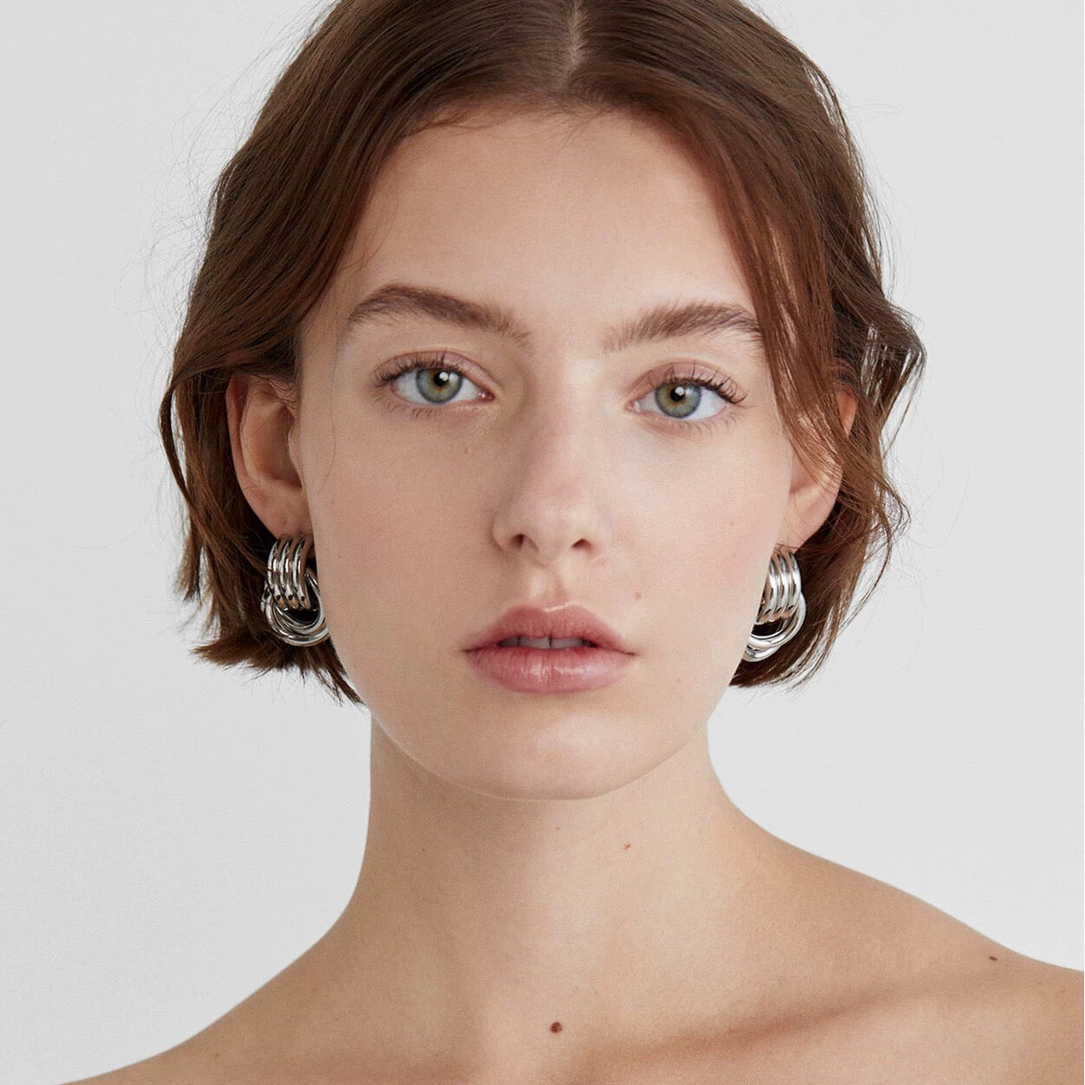 Knot Stud Hoop Lightweight Earrings