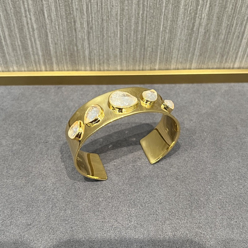 Handcrafted Gold Japanese Designer Crystal Bracelet